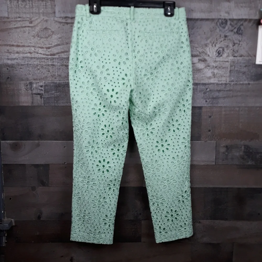 J. Crew Cafe Lace Capri Mint Pants
